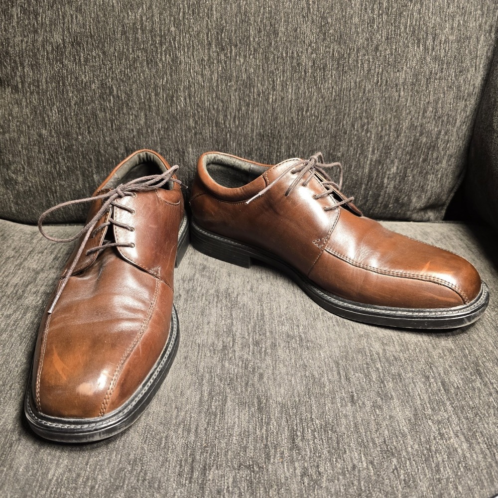 Nunn Bush Oxford Brown Leather Lace Up Shoes 83364-200 Comfort Gel Size 11M